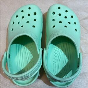 CROCS Kids Clogs Mint Green size J1 EUC Authentic